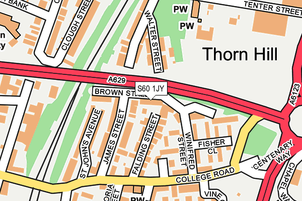 S60 1JY map - OS OpenMap – Local (Ordnance Survey)