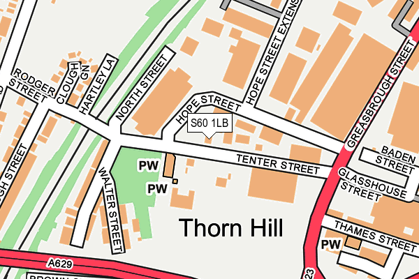 S60 1LB map - OS OpenMap – Local (Ordnance Survey)