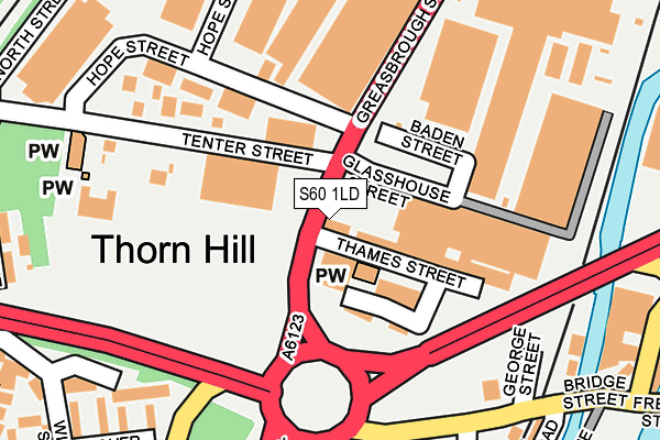 S60 1LD map - OS OpenMap – Local (Ordnance Survey)