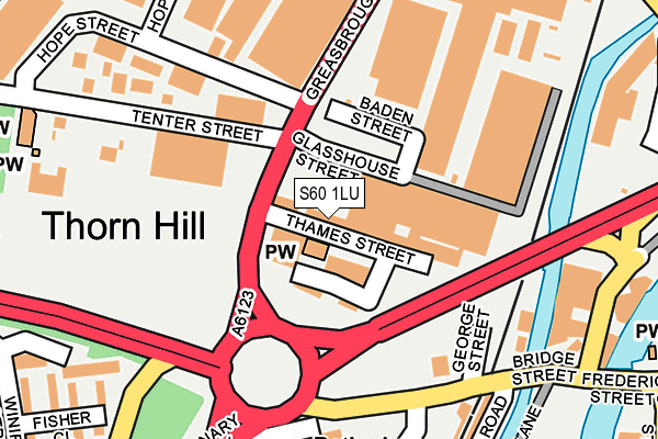 S60 1LU map - OS OpenMap – Local (Ordnance Survey)