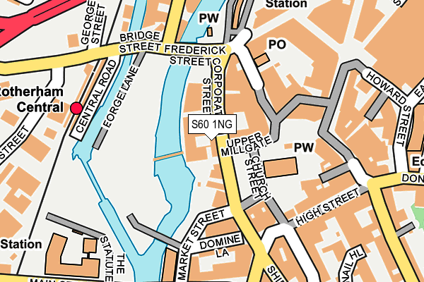 S60 1NG map - OS OpenMap – Local (Ordnance Survey)