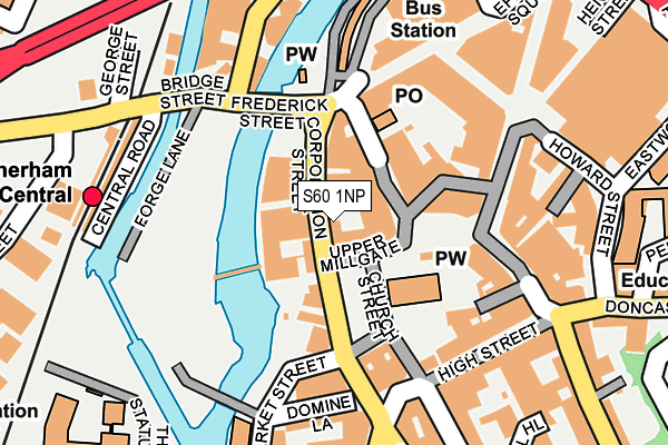 S60 1NP map - OS OpenMap – Local (Ordnance Survey)