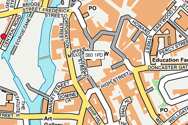 S60 1PD map - OS OpenMap – Local (Ordnance Survey)