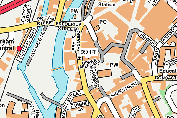 S60 1PF map - OS OpenMap – Local (Ordnance Survey)