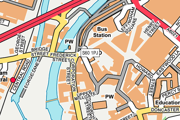 S60 1PJ map - OS OpenMap – Local (Ordnance Survey)