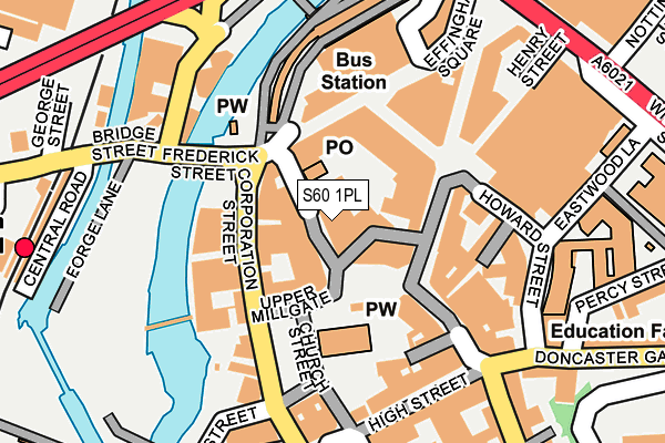 S60 1PL map - OS OpenMap – Local (Ordnance Survey)