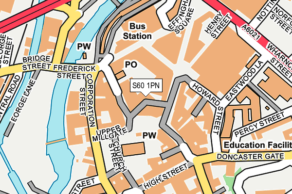 S60 1PN map - OS OpenMap – Local (Ordnance Survey)