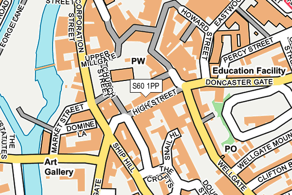 S60 1PP map - OS OpenMap – Local (Ordnance Survey)