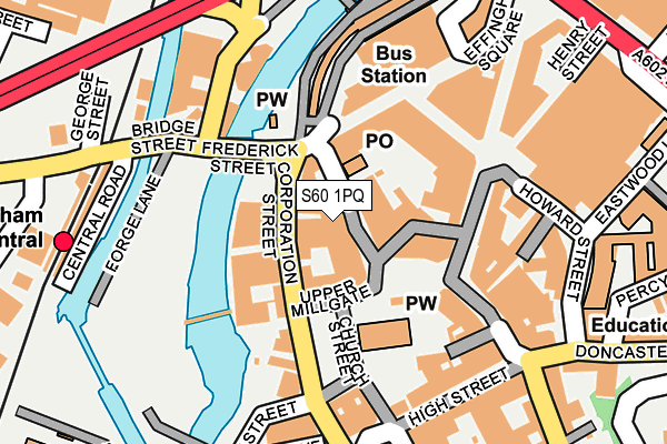 S60 1PQ map - OS OpenMap – Local (Ordnance Survey)