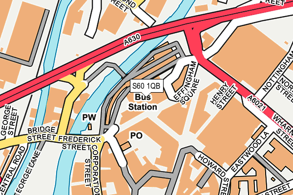 S60 1QB map - OS OpenMap – Local (Ordnance Survey)