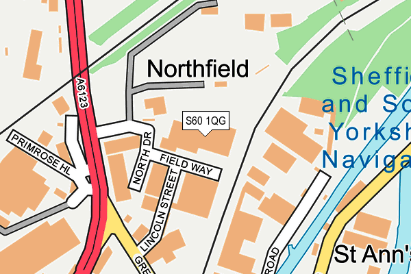 S60 1QG map - OS OpenMap – Local (Ordnance Survey)