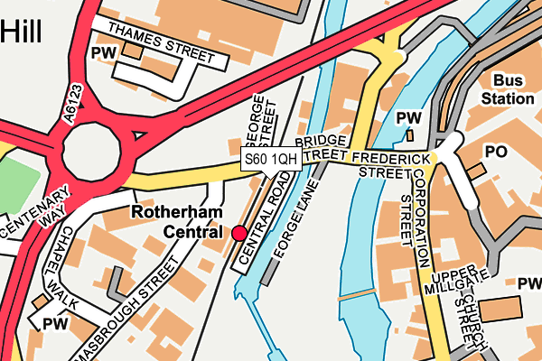 S60 1QH map - OS OpenMap – Local (Ordnance Survey)