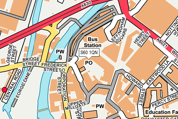 S60 1QN map - OS OpenMap – Local (Ordnance Survey)