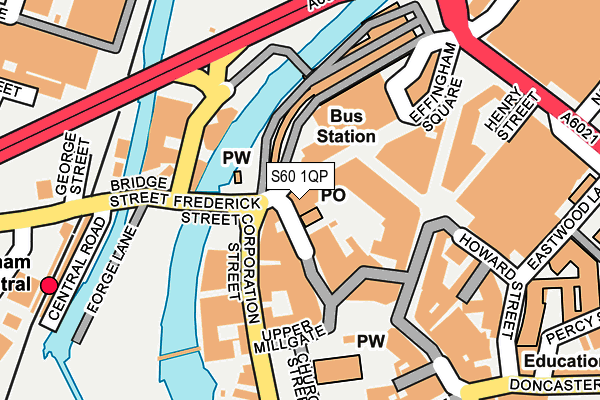 S60 1QP map - OS OpenMap – Local (Ordnance Survey)