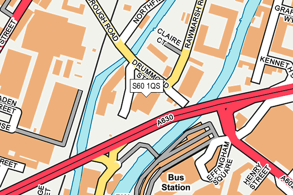 S60 1QS map - OS OpenMap – Local (Ordnance Survey)