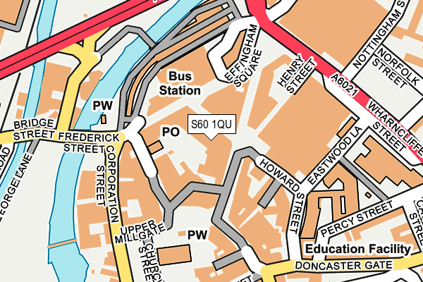 S60 1QU map - OS OpenMap – Local (Ordnance Survey)