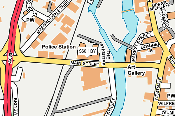 S60 1QY map - OS OpenMap – Local (Ordnance Survey)