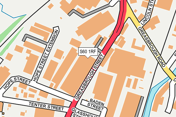 S60 1RF map - OS OpenMap – Local (Ordnance Survey)