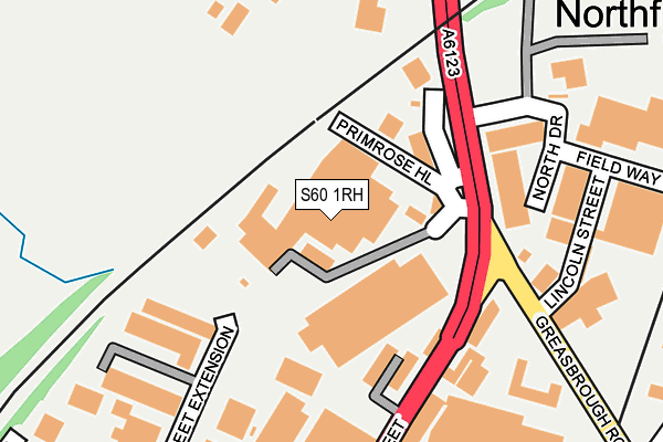 S60 1RH map - OS OpenMap – Local (Ordnance Survey)