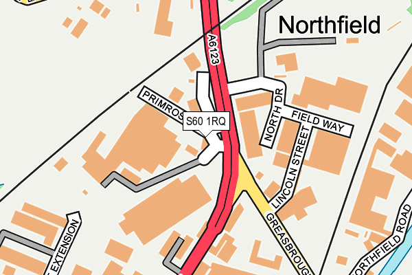 S60 1RQ map - OS OpenMap – Local (Ordnance Survey)