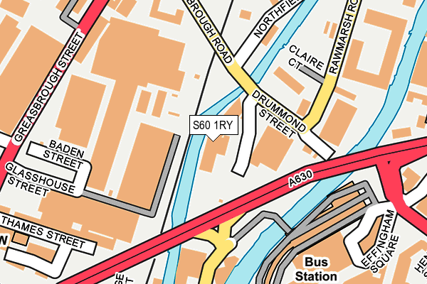 S60 1RY map - OS OpenMap – Local (Ordnance Survey)