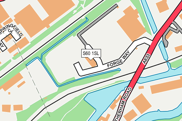 S60 1SL map - OS OpenMap – Local (Ordnance Survey)