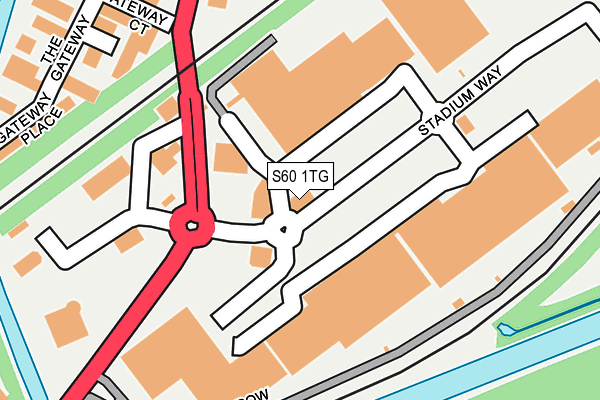 S60 1TG map - OS OpenMap – Local (Ordnance Survey)