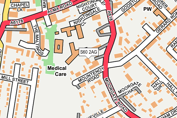 S60 2AG map - OS OpenMap – Local (Ordnance Survey)