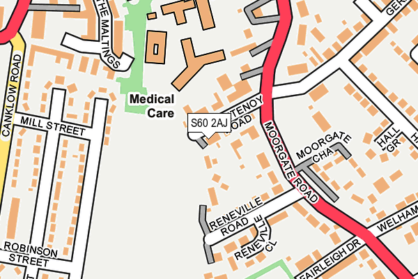 S60 2AJ map - OS OpenMap – Local (Ordnance Survey)