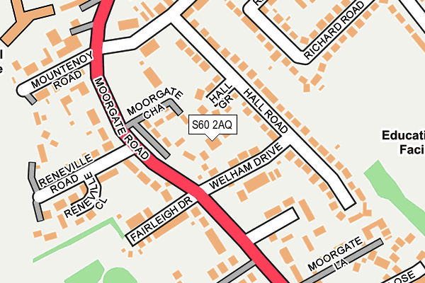 S60 2AQ map - OS OpenMap – Local (Ordnance Survey)