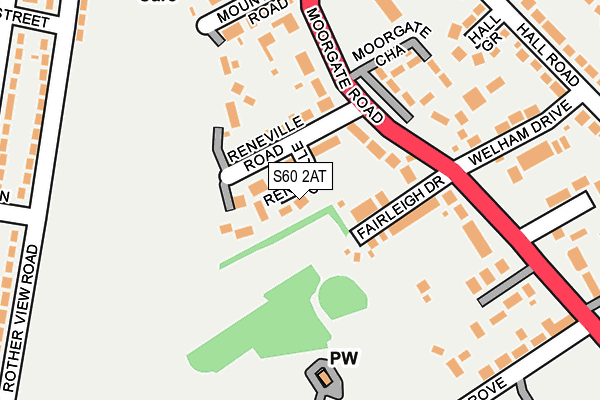 S60 2AT map - OS OpenMap – Local (Ordnance Survey)