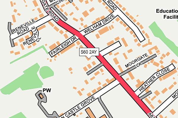 S60 2AY map - OS OpenMap – Local (Ordnance Survey)