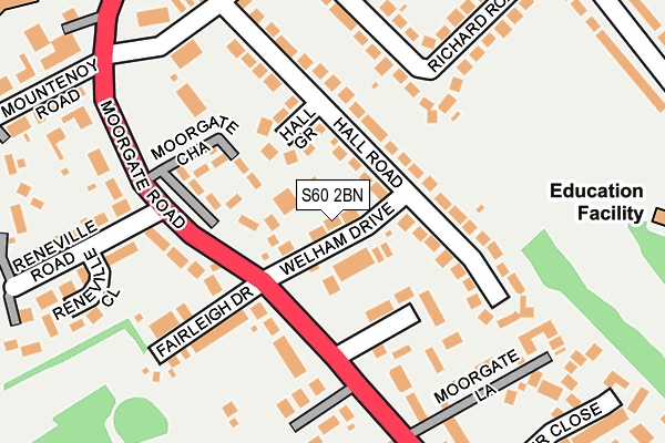 S60 2BN map - OS OpenMap – Local (Ordnance Survey)