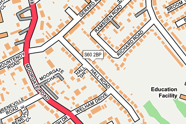 S60 2BP map - OS OpenMap – Local (Ordnance Survey)