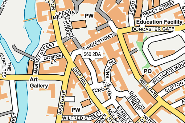 S60 2DA map - OS OpenMap – Local (Ordnance Survey)