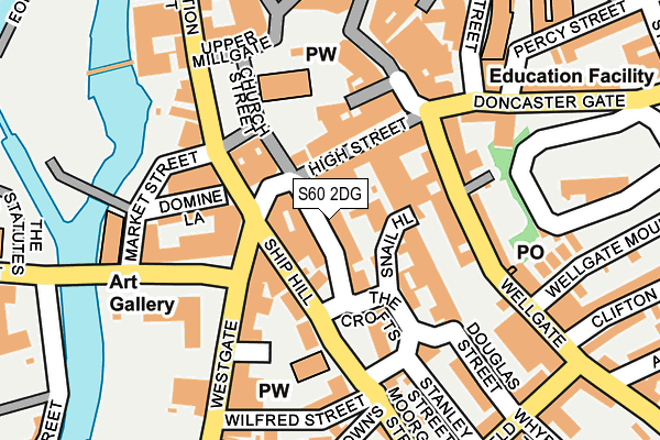 S60 2DG map - OS OpenMap – Local (Ordnance Survey)