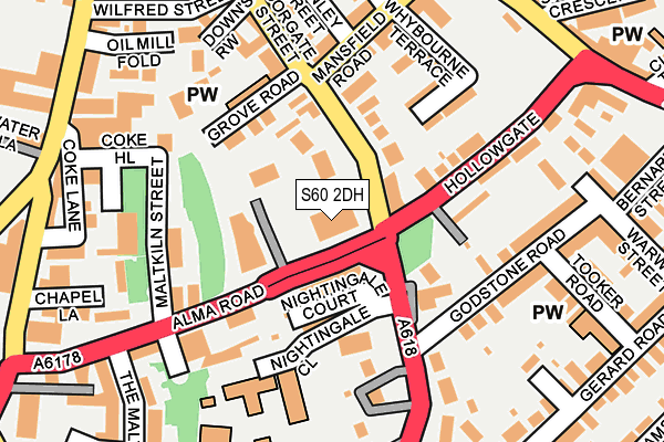 S60 2DH map - OS OpenMap – Local (Ordnance Survey)