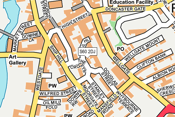 S60 2DJ map - OS OpenMap – Local (Ordnance Survey)