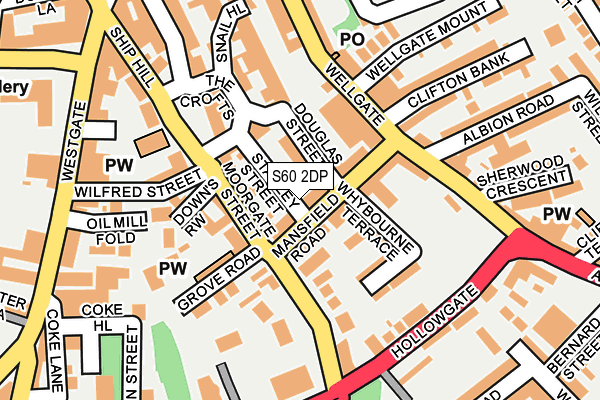 S60 2DP map - OS OpenMap – Local (Ordnance Survey)