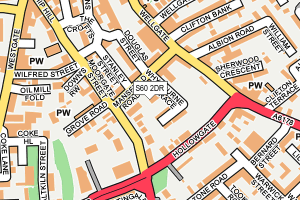 S60 2DR map - OS OpenMap – Local (Ordnance Survey)