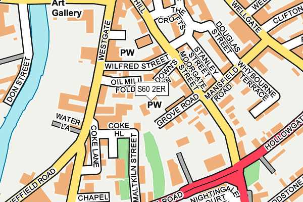 S60 2ER map - OS OpenMap – Local (Ordnance Survey)