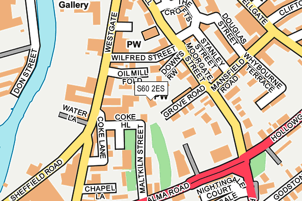 S60 2ES map - OS OpenMap – Local (Ordnance Survey)