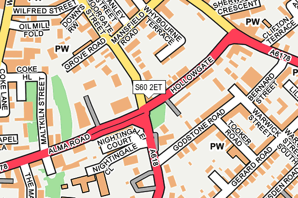 S60 2ET map - OS OpenMap – Local (Ordnance Survey)