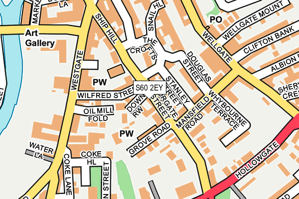 S60 2EY map - OS OpenMap – Local (Ordnance Survey)