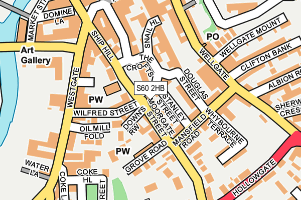 S60 2HB map - OS OpenMap – Local (Ordnance Survey)