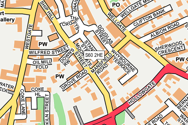 S60 2HE map - OS OpenMap – Local (Ordnance Survey)