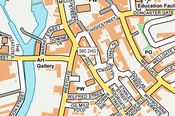 S60 2HG map - OS OpenMap – Local (Ordnance Survey)