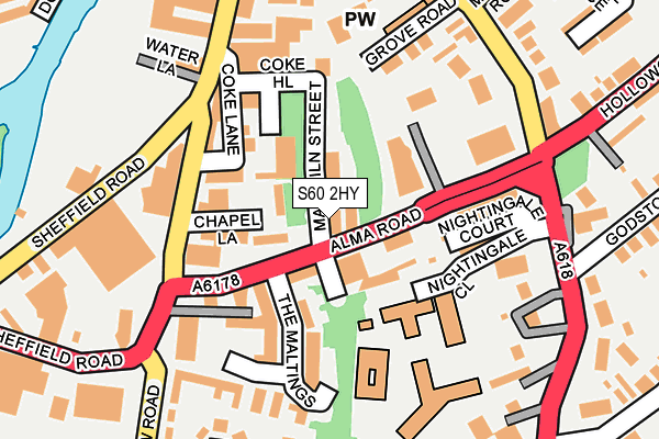 S60 2HY map - OS OpenMap – Local (Ordnance Survey)