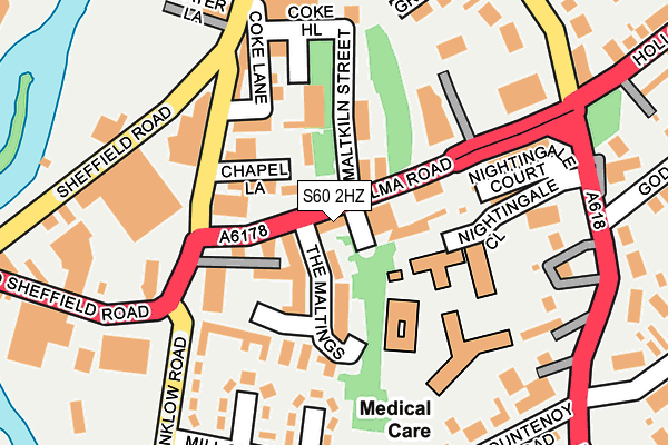 S60 2HZ map - OS OpenMap – Local (Ordnance Survey)
