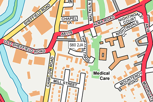 S60 2JA map - OS OpenMap – Local (Ordnance Survey)